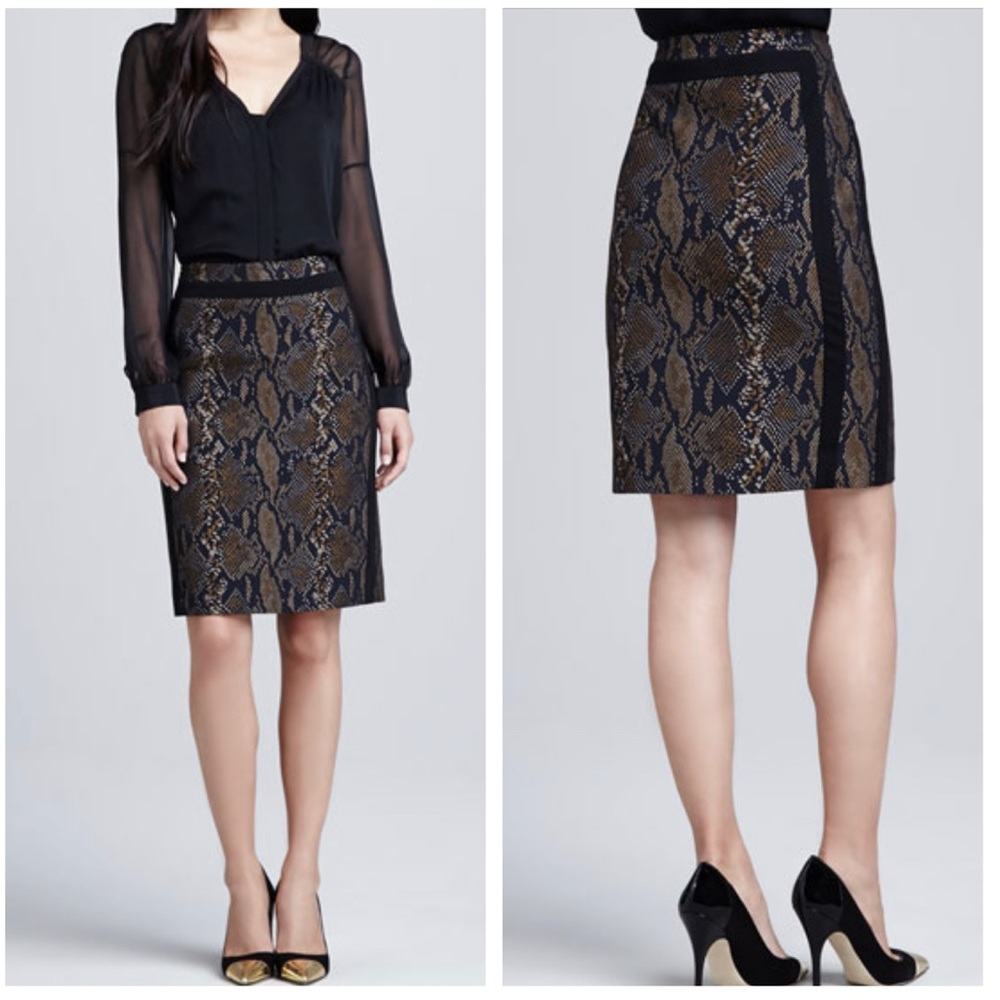 Diane Von Furstenberg Marta Python Pencil Skirt